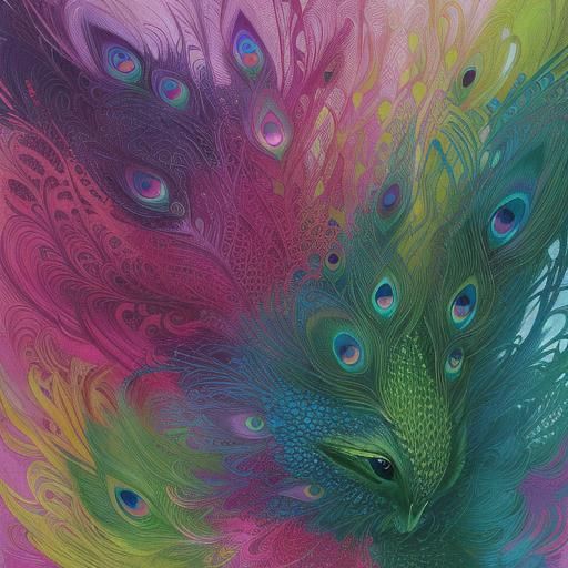 Dragon Women in Abstract Expressionist Style