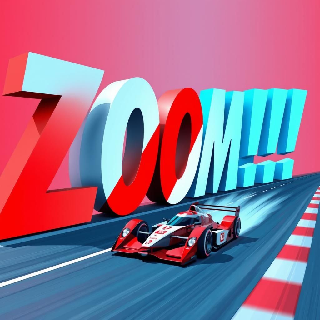 Dynamic Race Car Zooming on Track