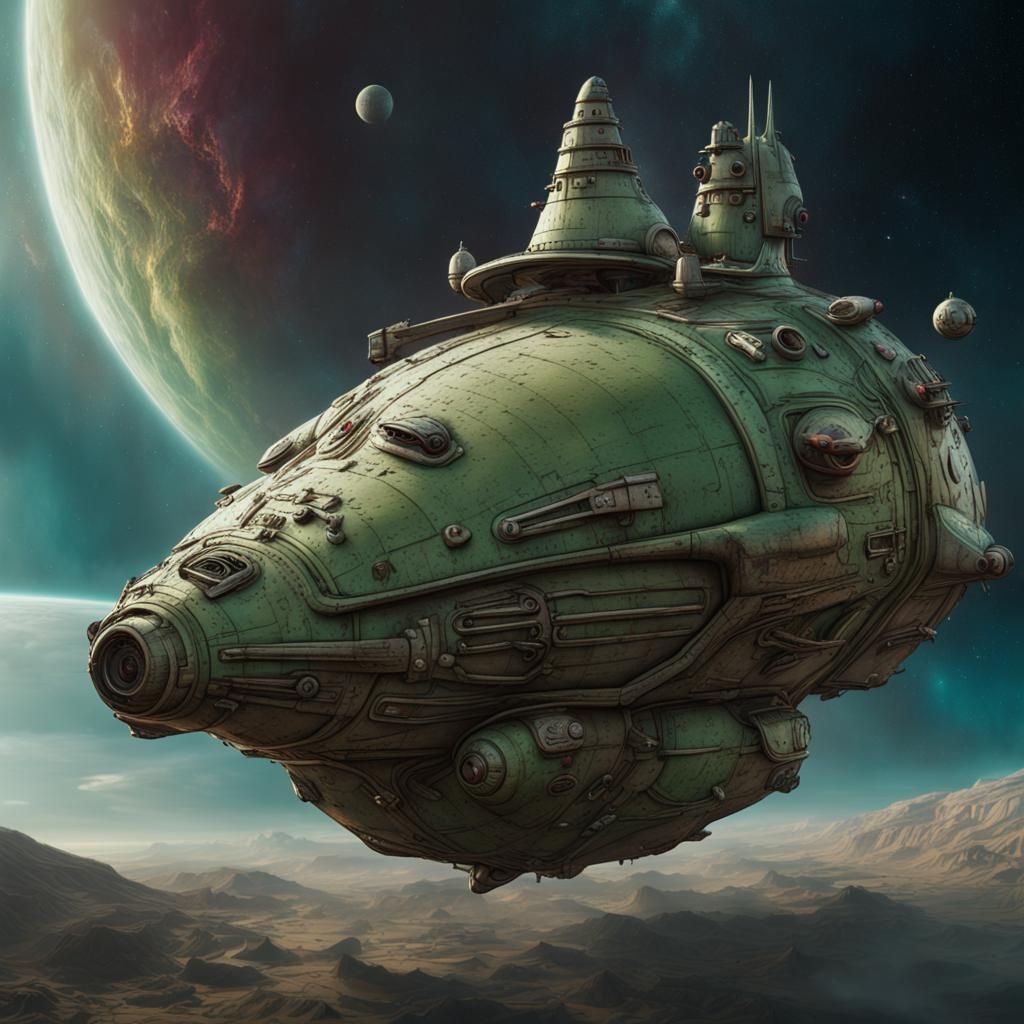 Vogon Spaceship Concept Art in Unreal Engine 5