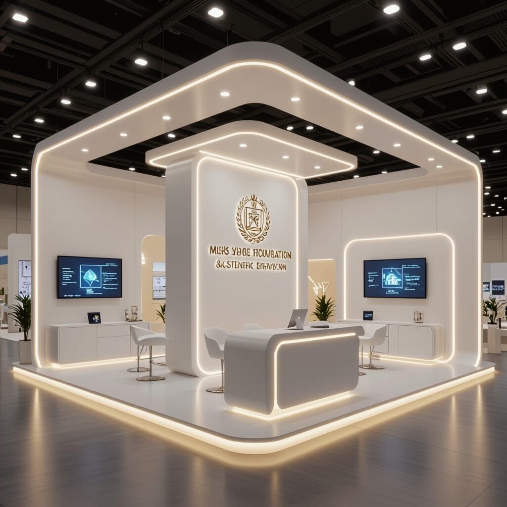 Ministry Exhibition Booth Interior in Futuristic Style
