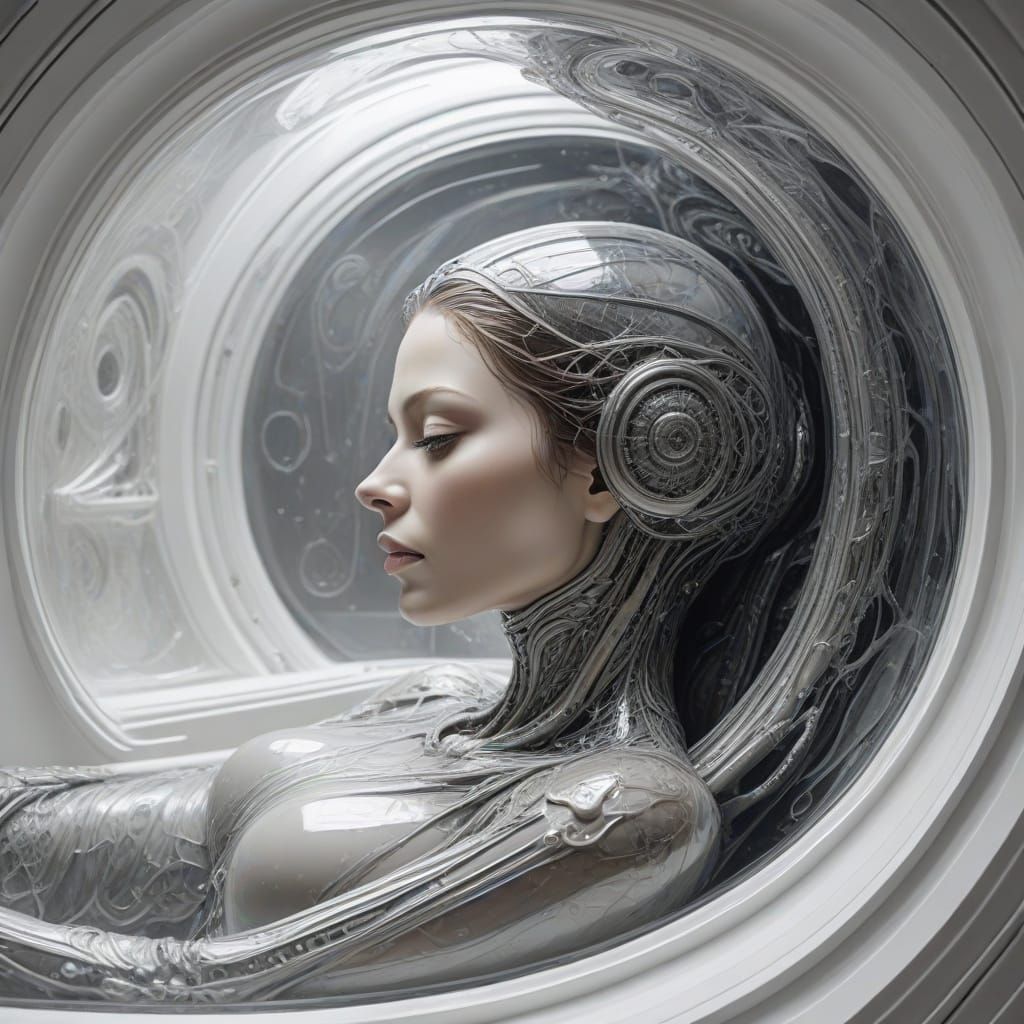 Abstract Portrait in Futuristic Sleep Pod