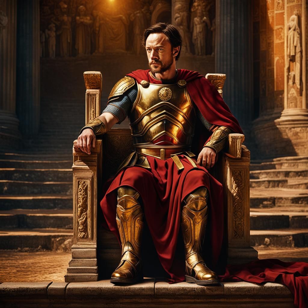 James McAvoy as Roman Emperor in Surrealist Oil Painting