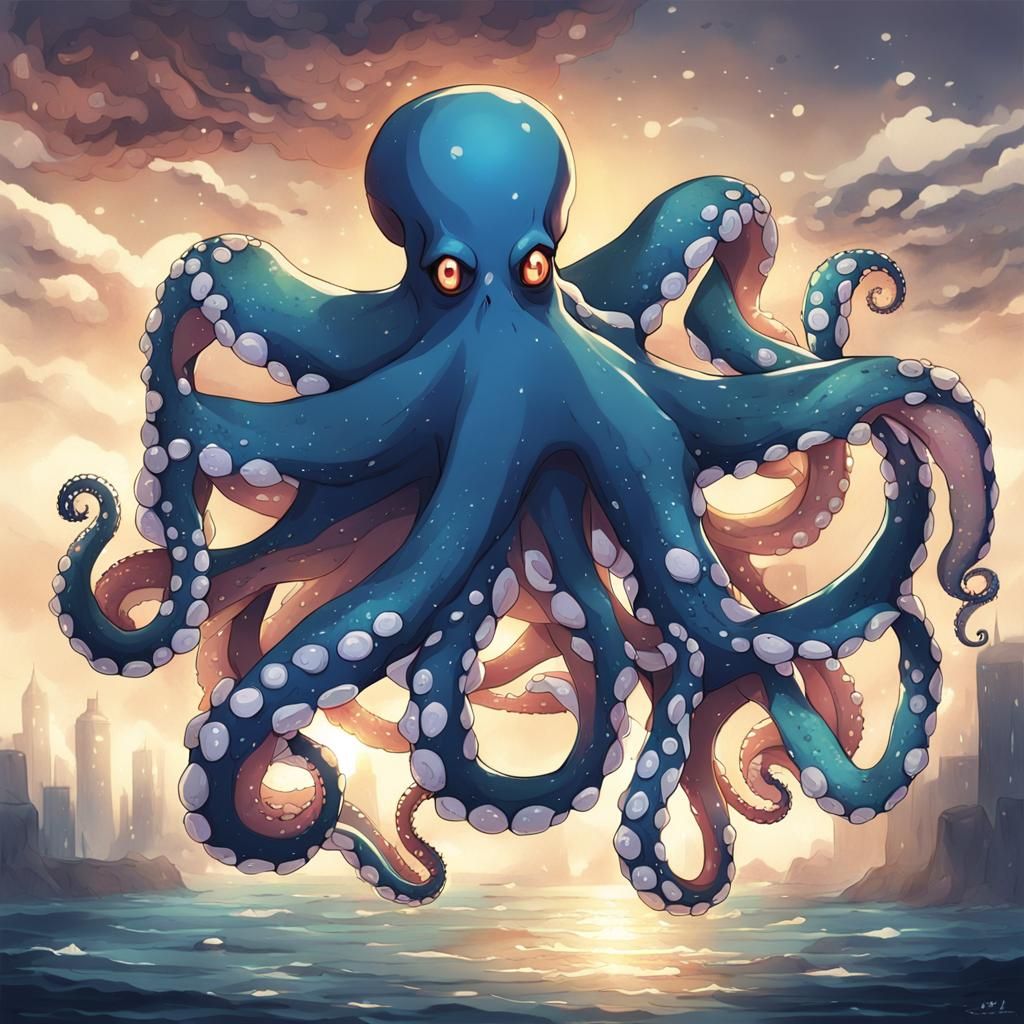 Anime Style Octopus Illustration