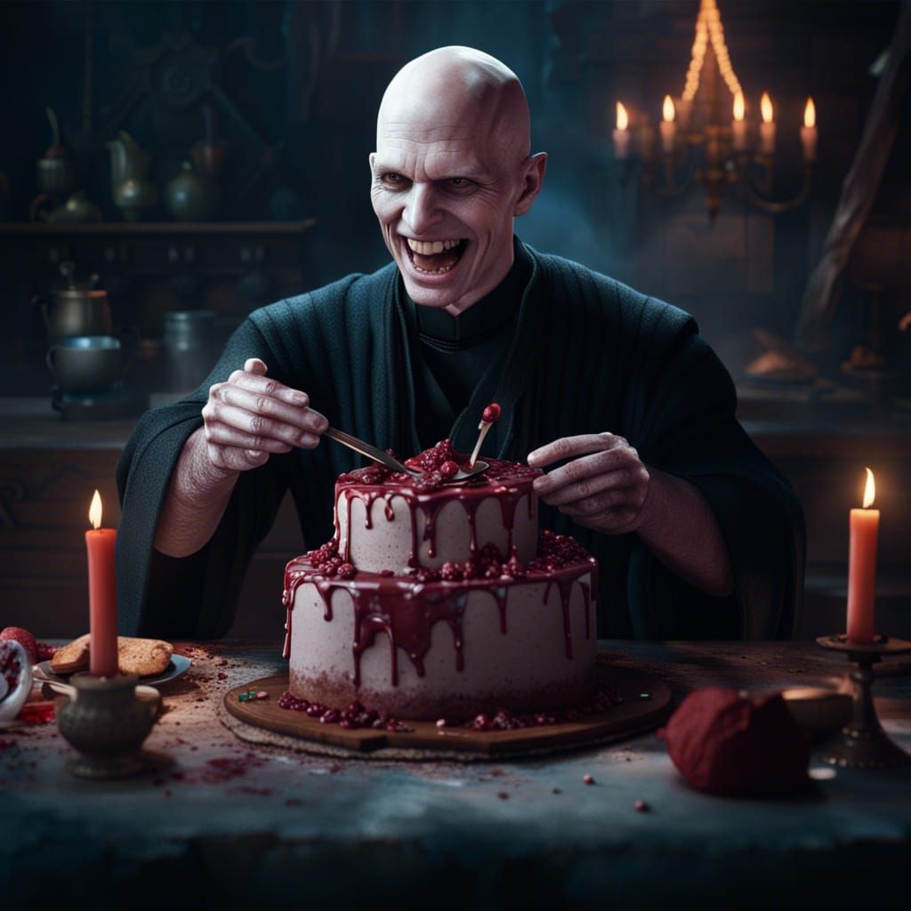Lord Voldemort Baking a Cake: Fantasy Concept Art