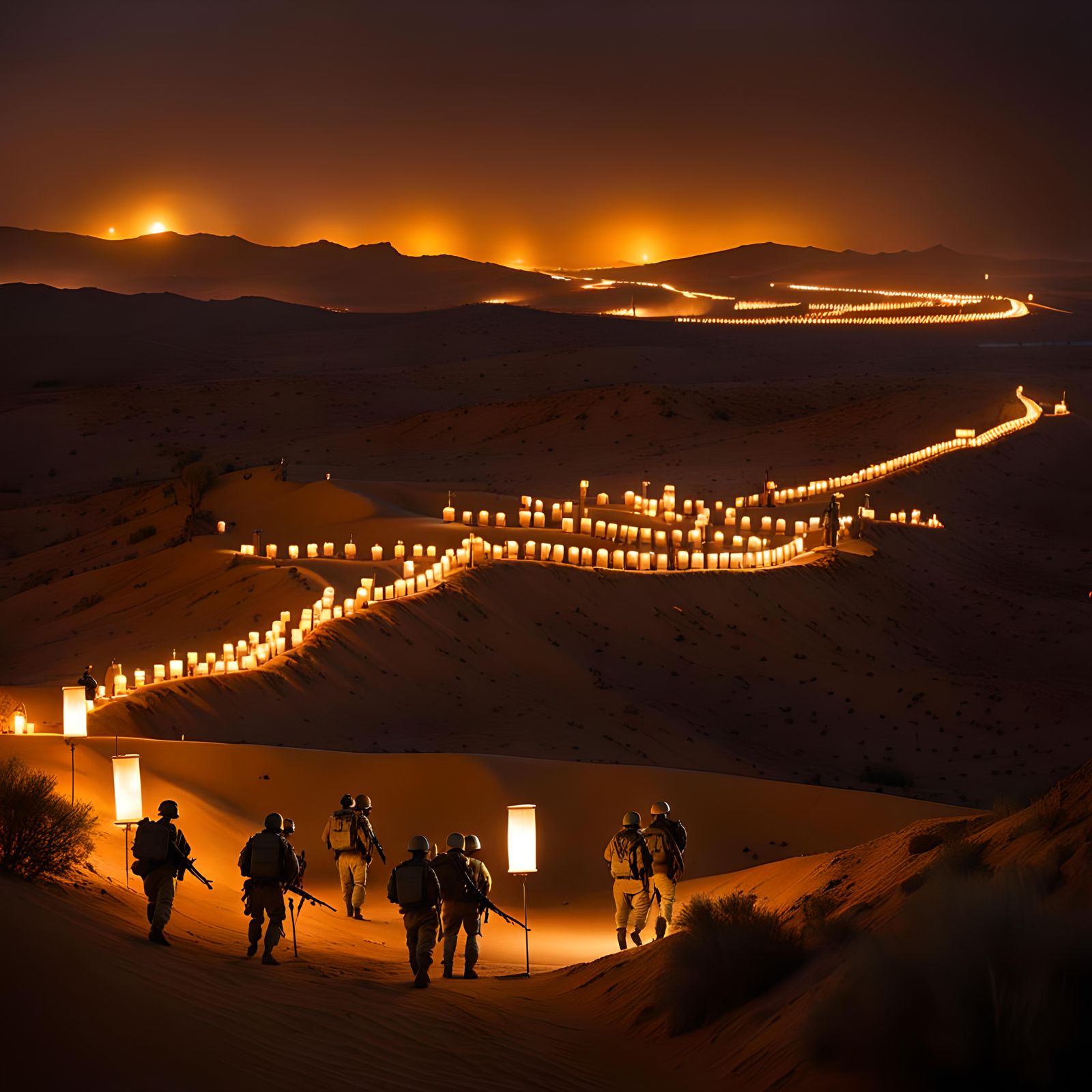 Israeli Military Base in Night-Vision Realism