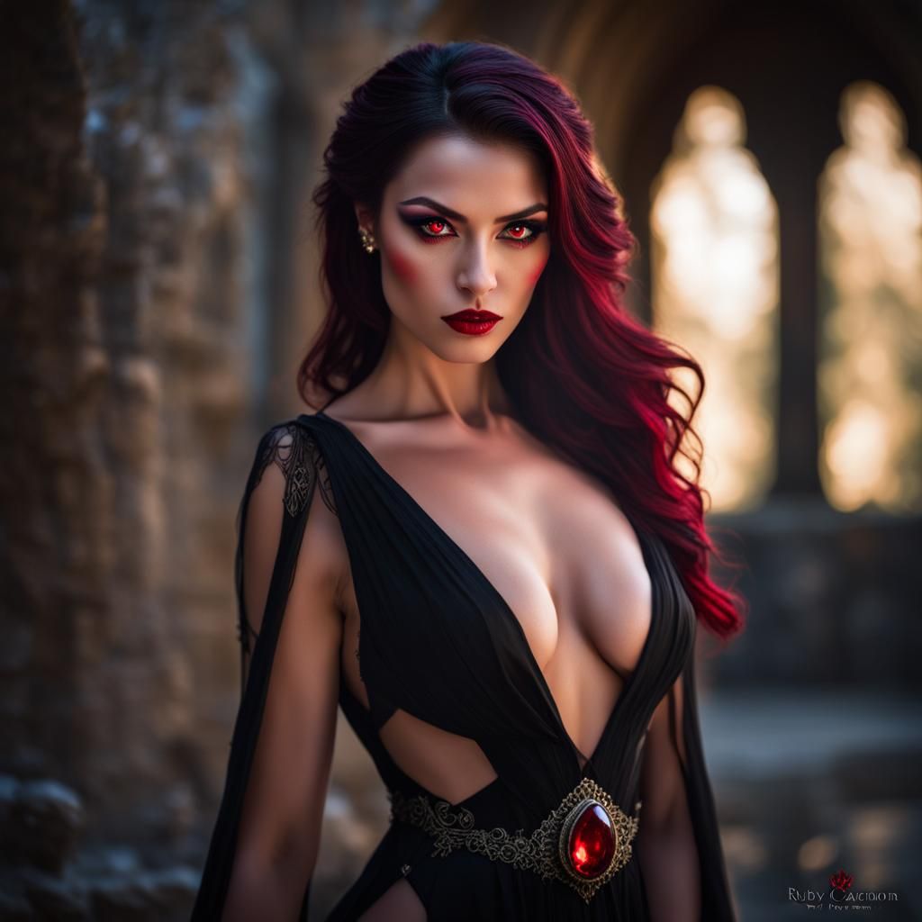 Lustrous Vampire Queen in Moonlight Castle