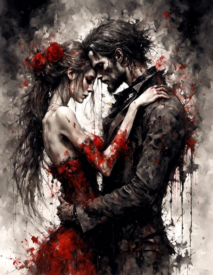 Macabre Dark Fantasy Romance Portrait