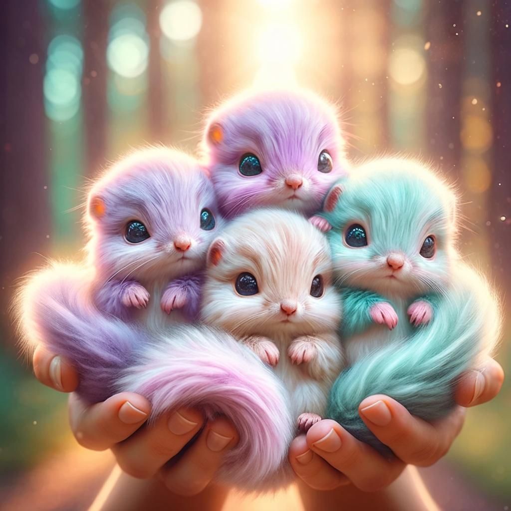 Person Cradles Trio of Tiny Squirrel Kits