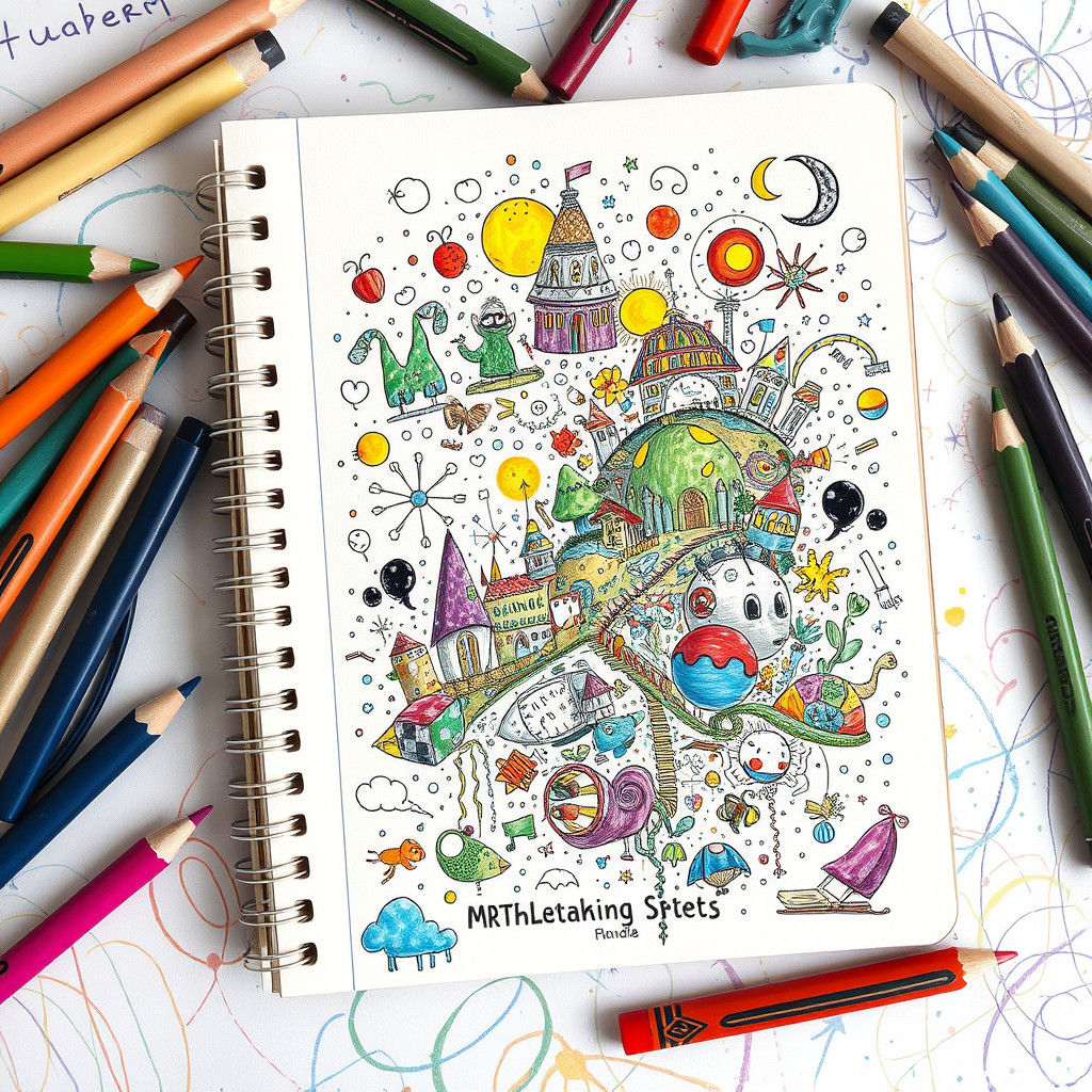 Doodle Universe Bursting from a Notebook Page