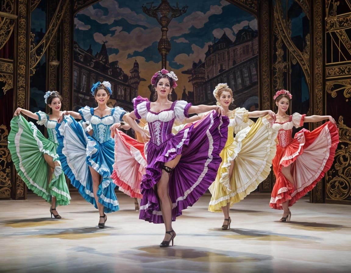 Moulin Rouge Dancers Perform the CanCan
