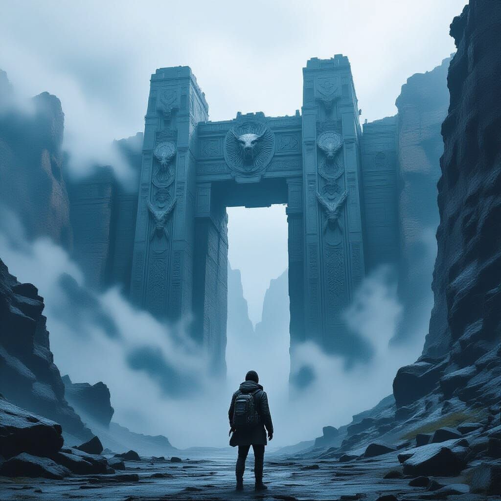Colossal Gates of a Lost Cliffside City