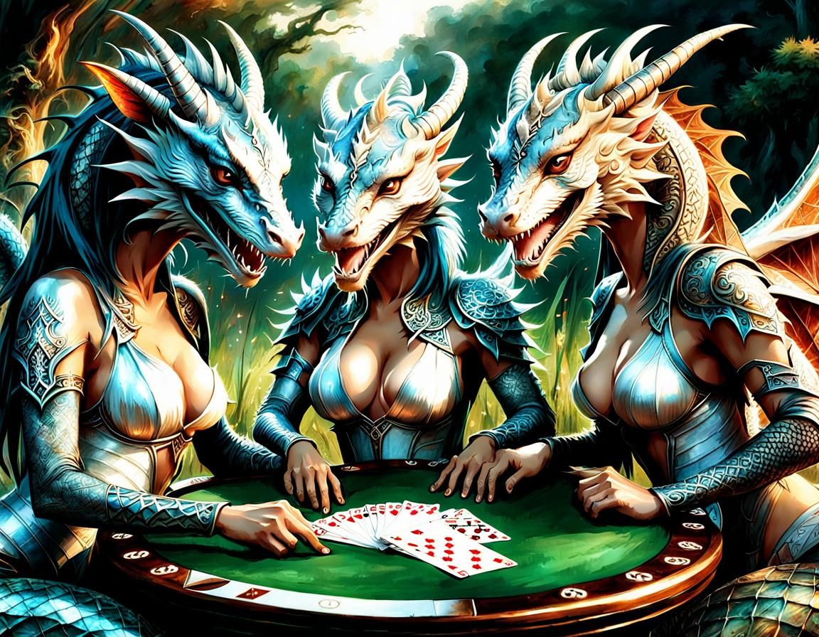 Dragon hybrids playing poker