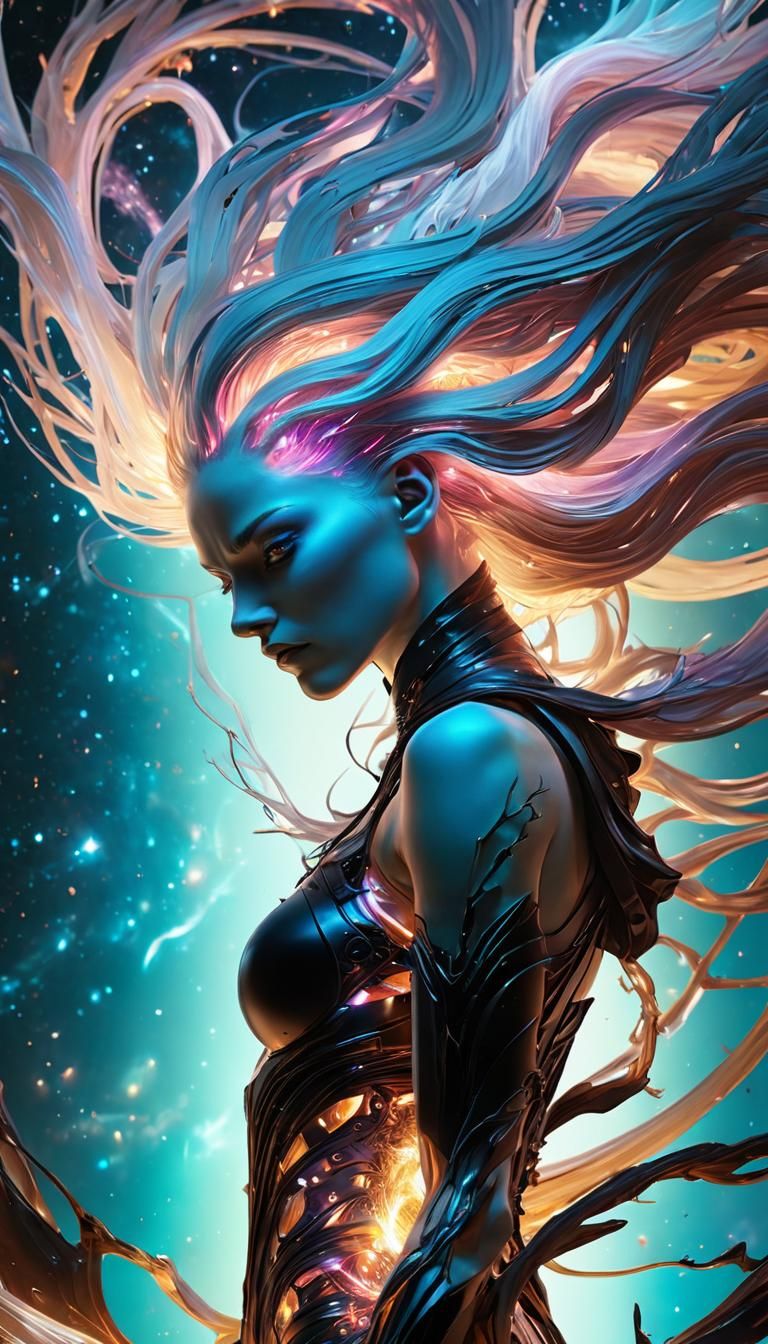 Cyberpunk Inspirations: A Majestic Portrait of an Otherworld...