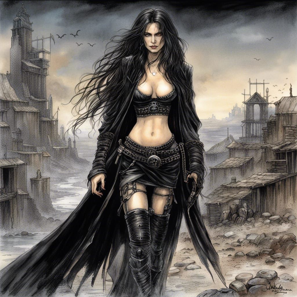 Yennefer in Post-Apocalyptic Landscape, Fantasy Art