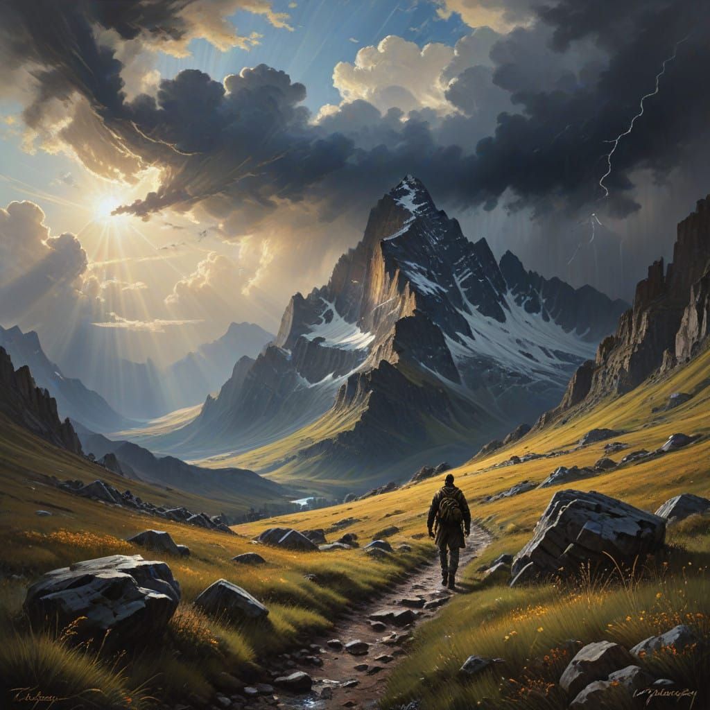 Epic Romantic Landscape Captured in Dramatic Oil Painting