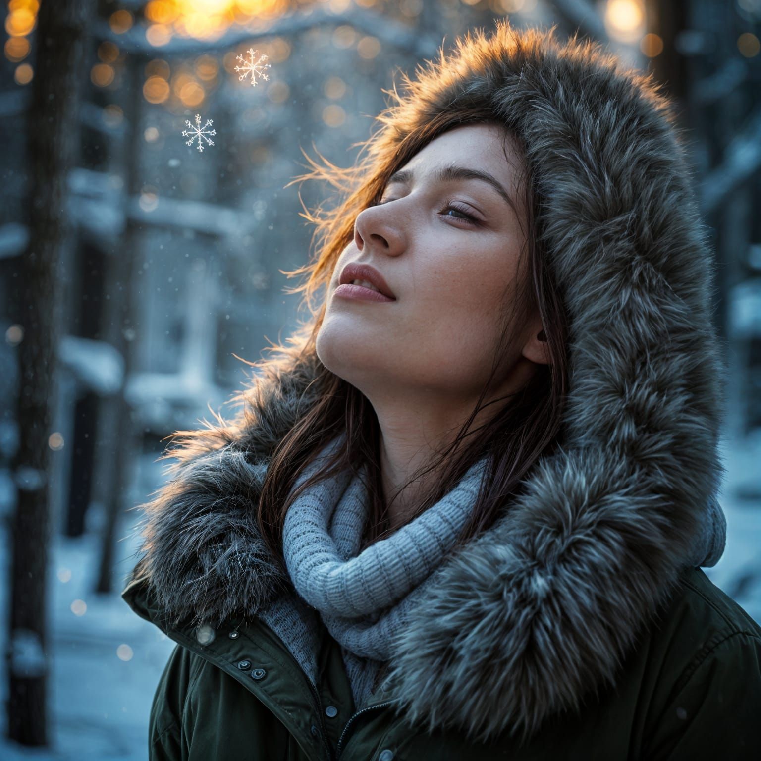 A Serene Moment in the Snowy Wilderness