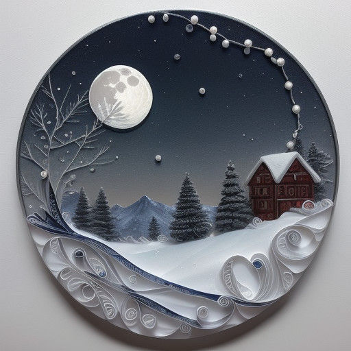 Luminous Winter Night with Iridescent Textures