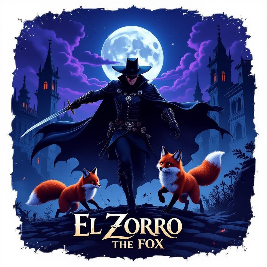 El Zorro Movie Poster: Dark Fantasy Art