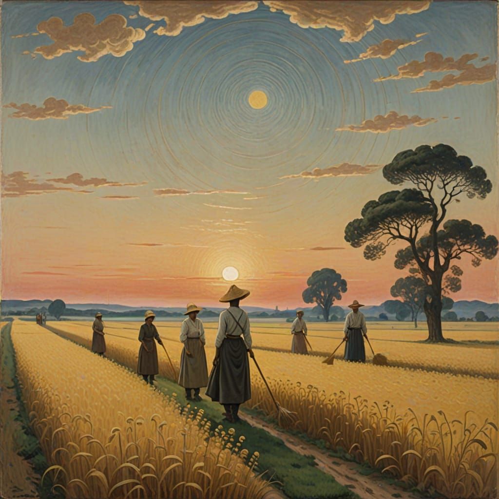 Mystical Realism: Golden Harvest in Earthy Tones