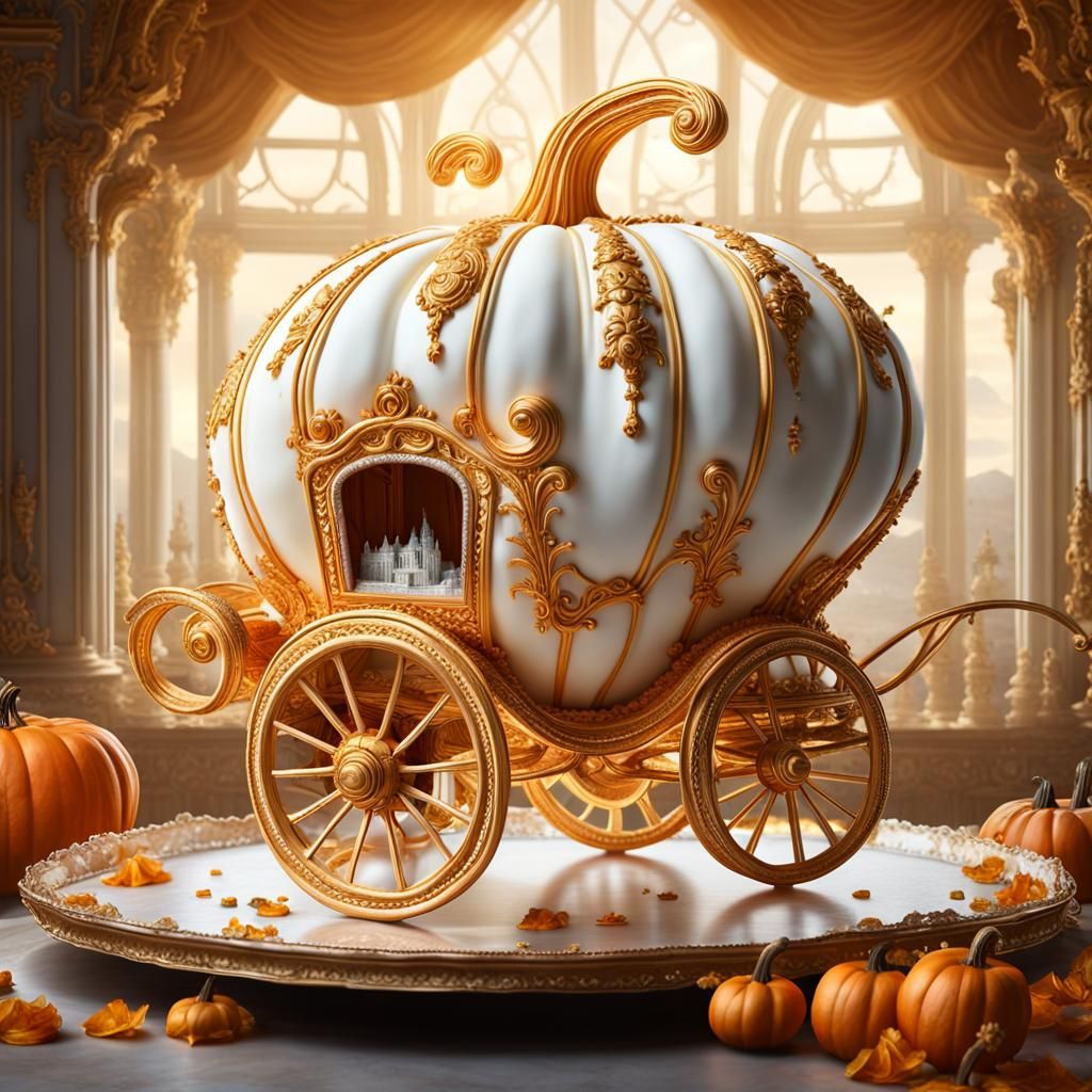 Baroque Cinderella Pumpkin Carriage Cake in Paris