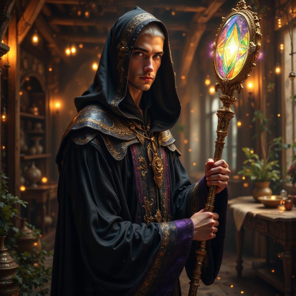 As the Monk paced, the gem in the Monk's staff swelled and p...