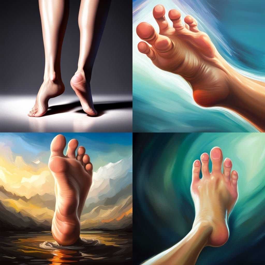 Hyperrealistic Big Feet Splash Art