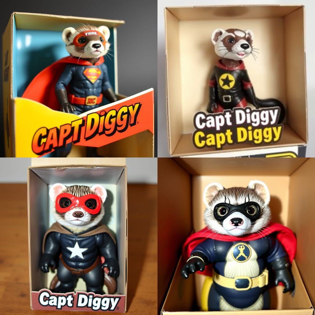 Capt Diggy Ferret Superhero Action Figure