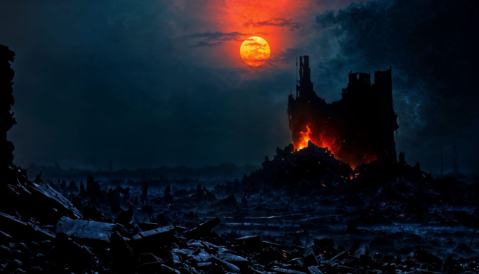 Bleak Nuclear Winter Landscape in Photorealistic Style