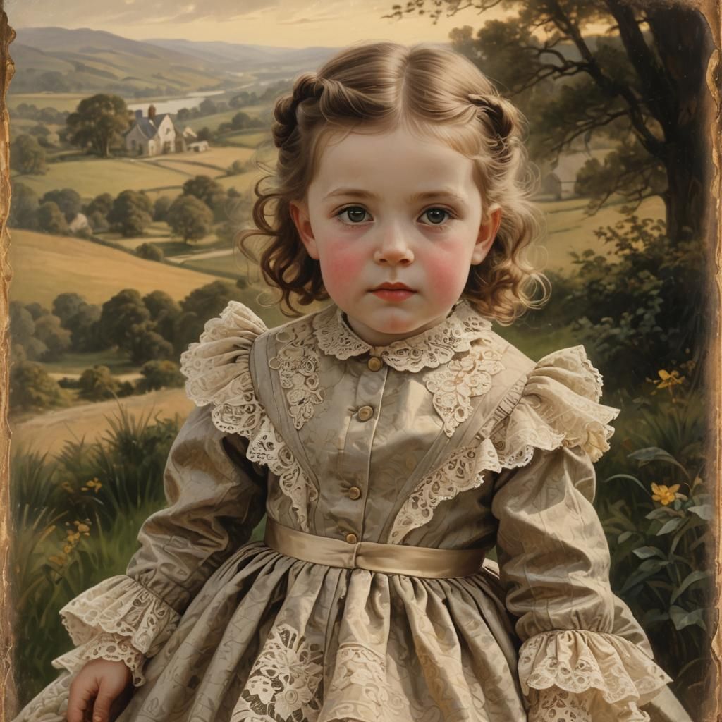 Victorian Portrait of Jennie Addams in Pre-Raphaelite Style