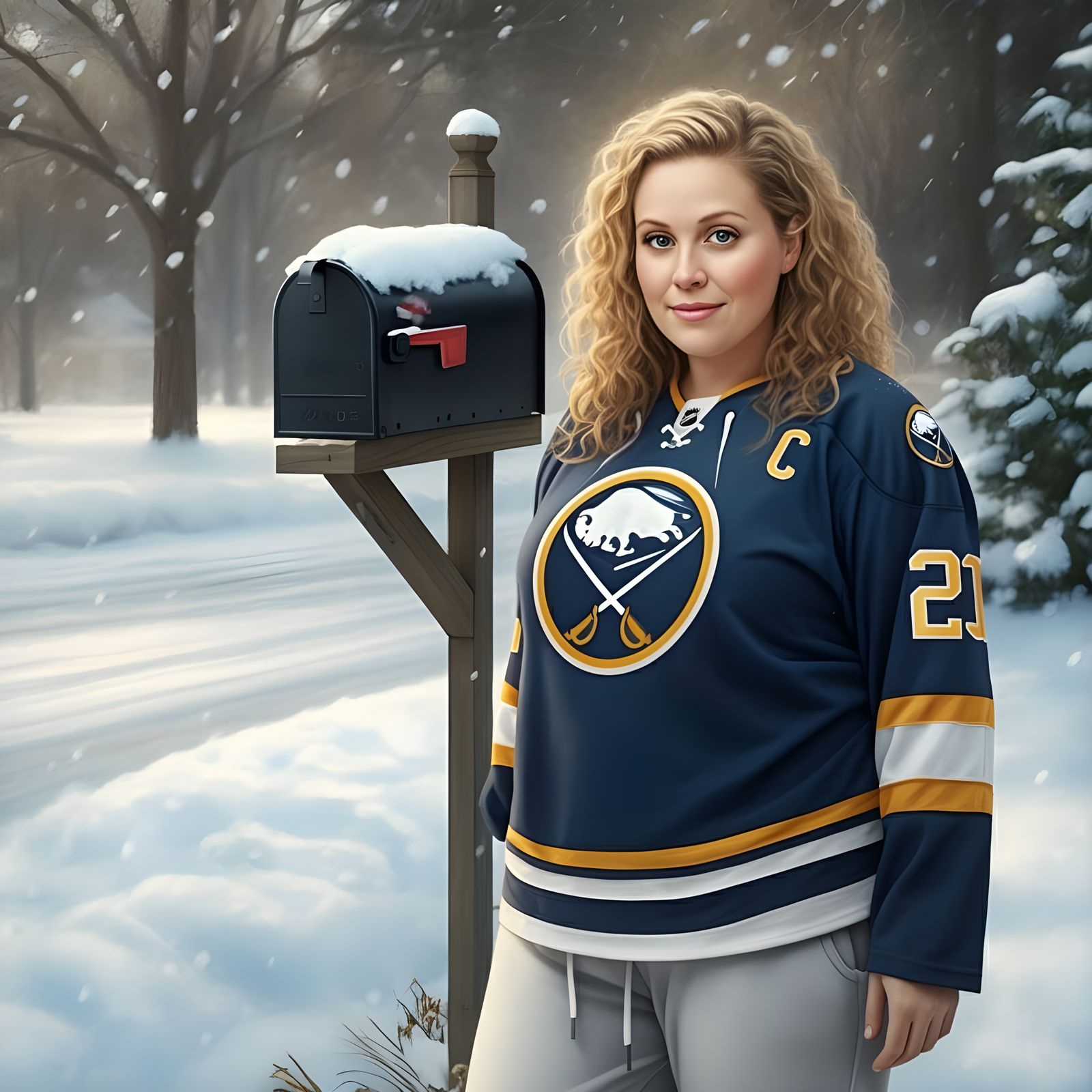 Friendly Blonde Neighbor in Rural Suburbs Captured in a Mome...