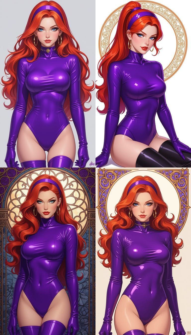 Daphne Blake Portrait in Latex, Hyperdetailed Digital Art