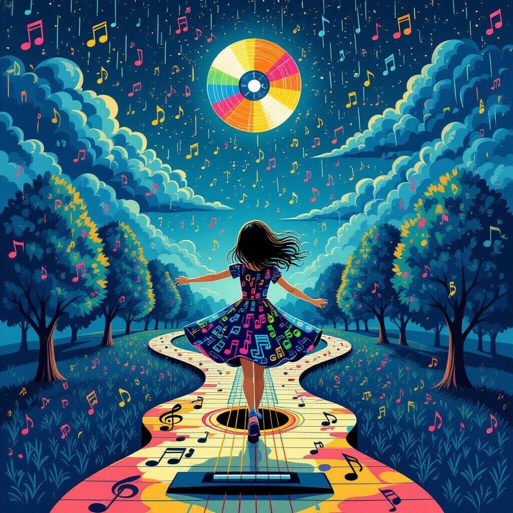 Musical Wonderland: A Retro-Style Music Poster