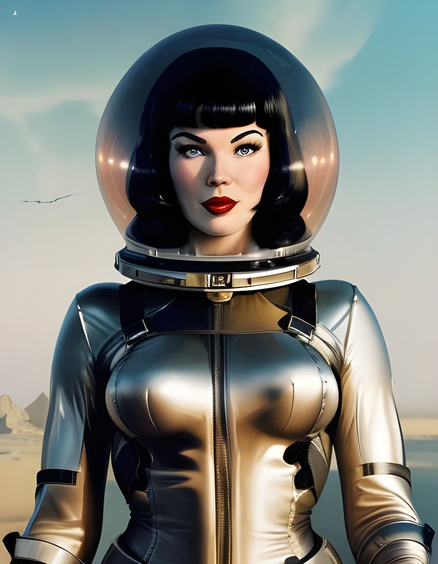 Retro Sci-Fi Space Explorer Illustration