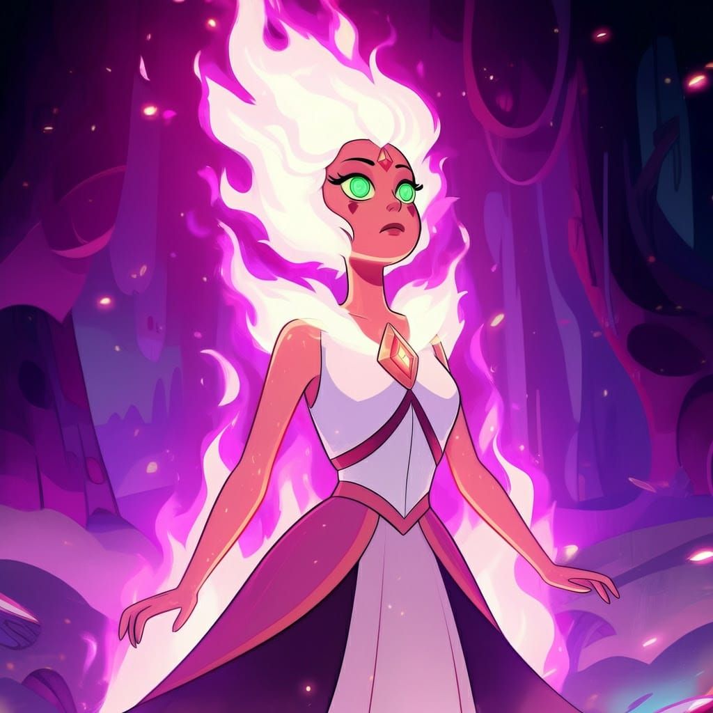 Inanna as Flame Princess in Cartoon Style