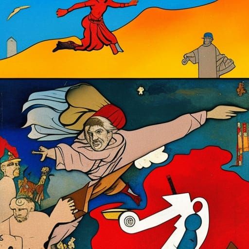 Surreal Post-Apocalyptic Ride Inspired by Klee and Schiele