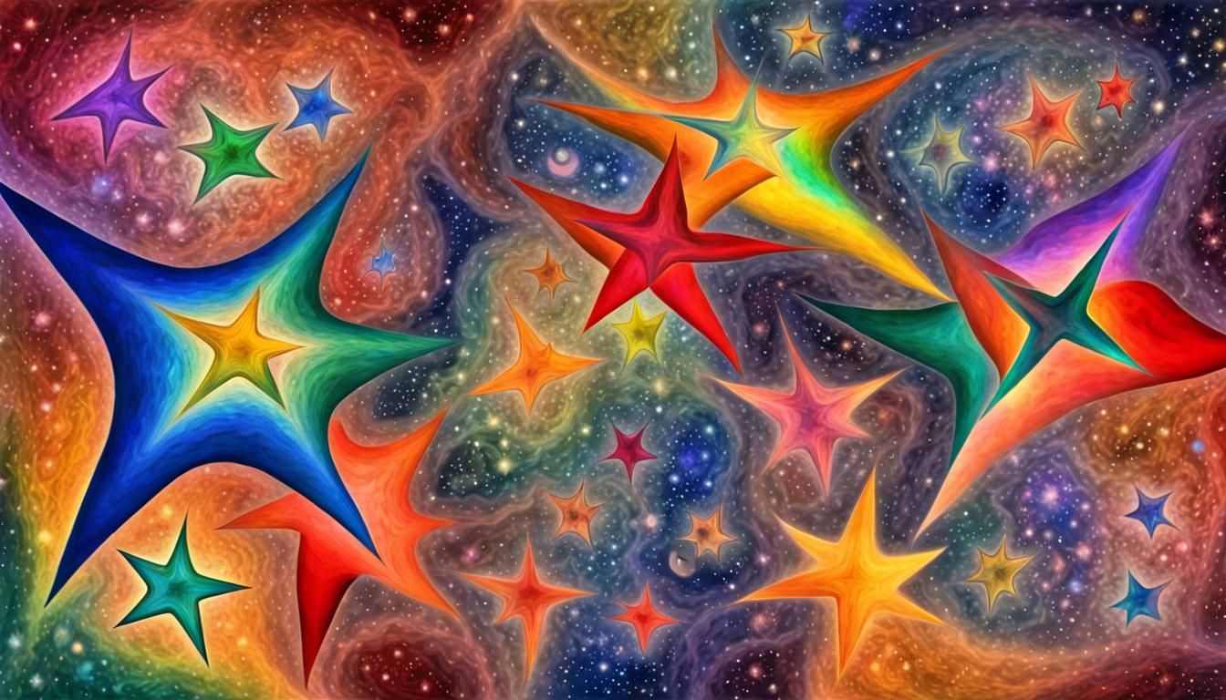 Cosmic Stars in a Rainbow Fractal Abstract