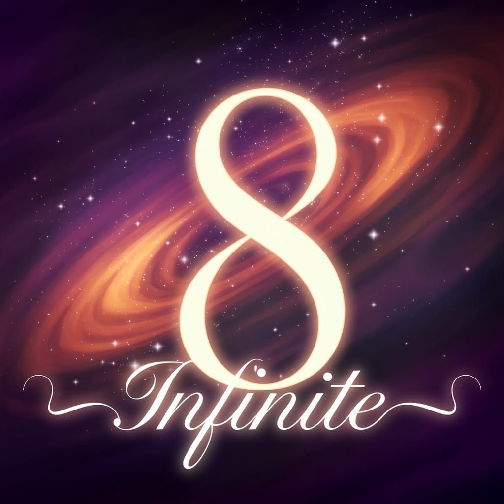 Ethereal Number 8 in Cosmic Digital Art