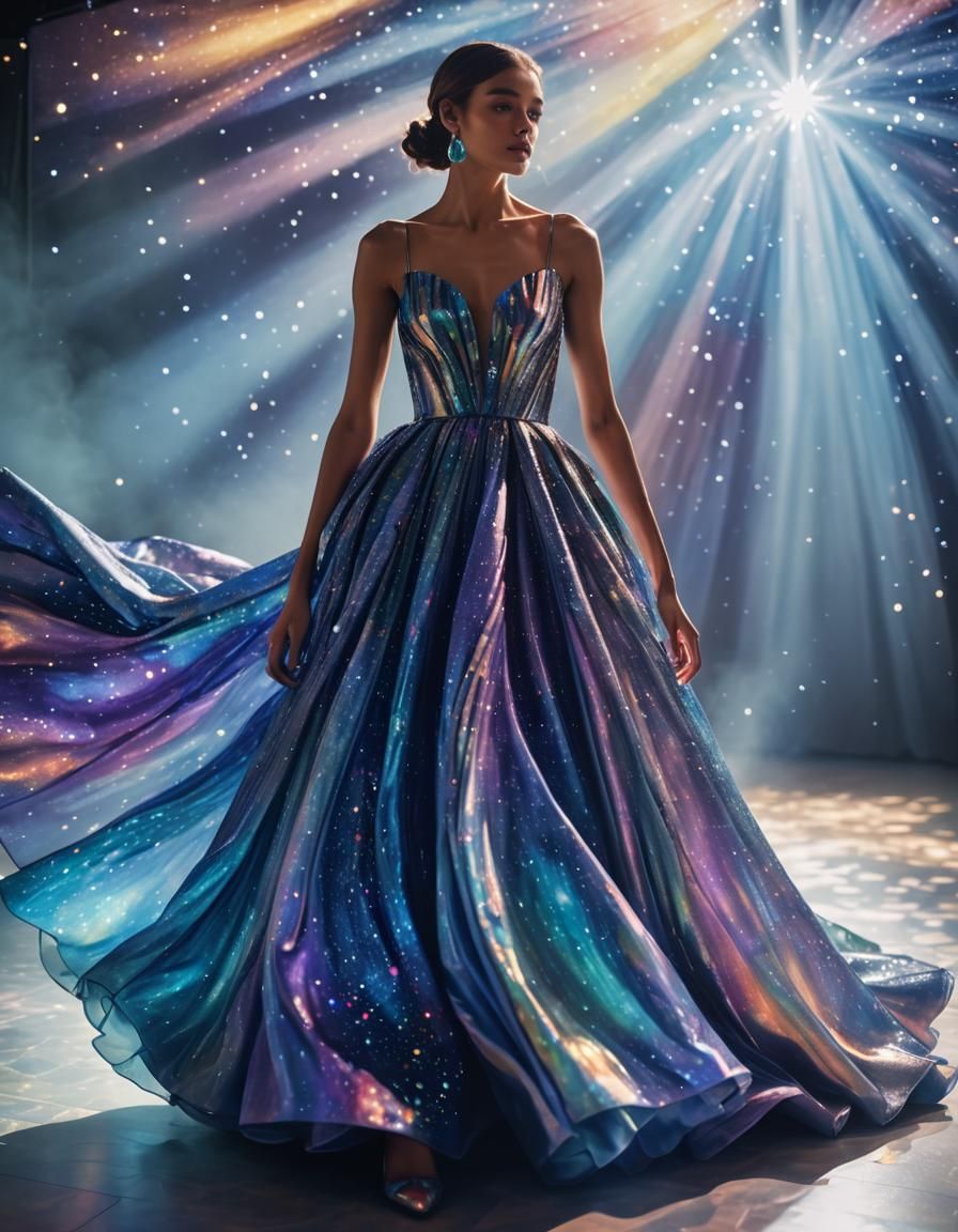 Iridescent Haute Couture Runway Fashion