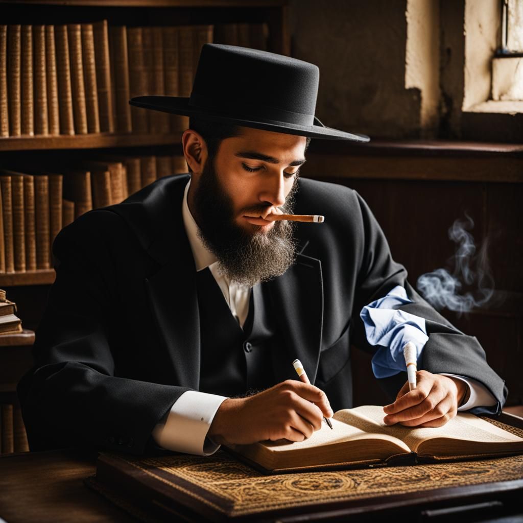 Yeshiva Student Smoking During Torah Study