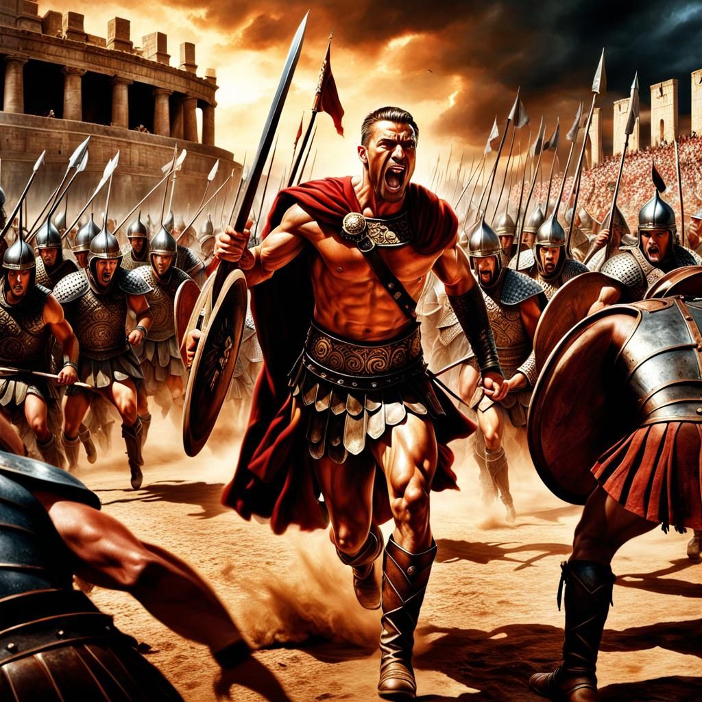 Painting of Spartacus marching onto Southern Italy
