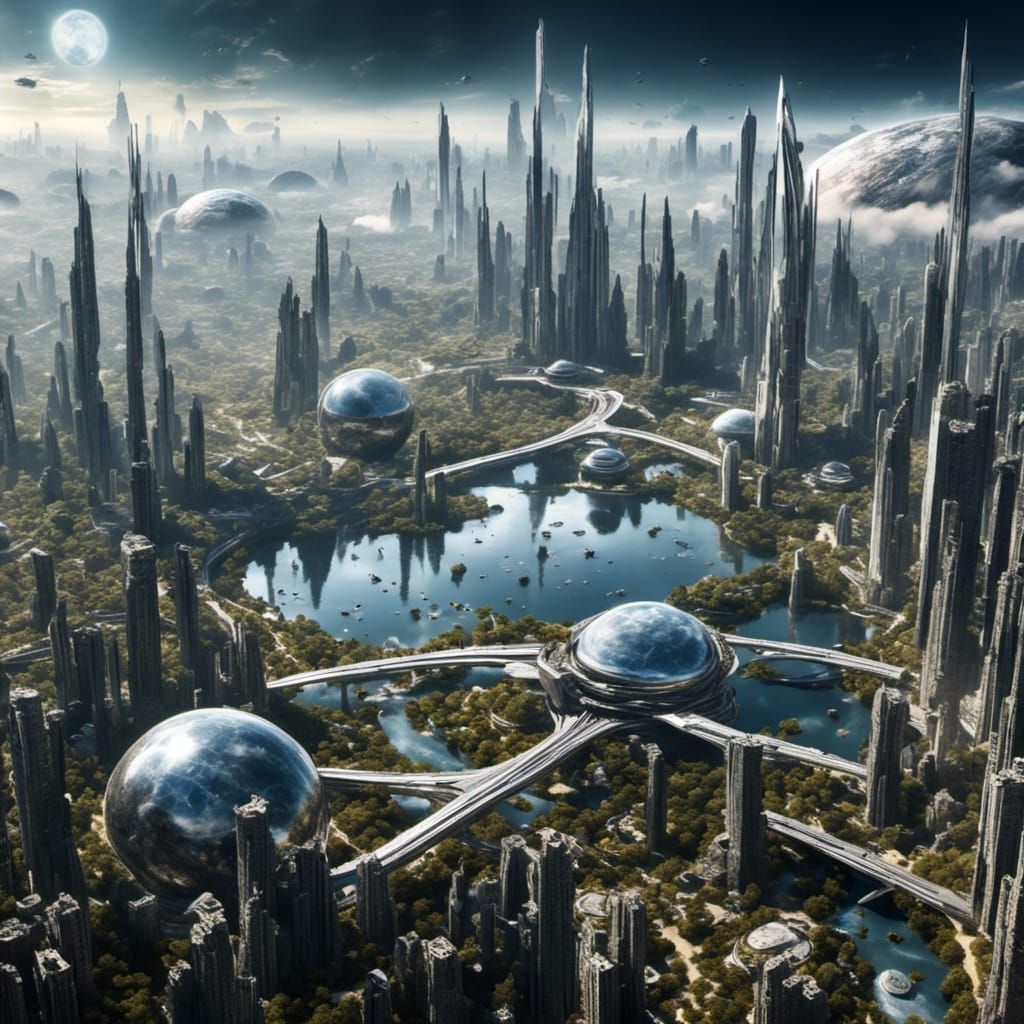 Futuristic Asteroid City of Tomorrow