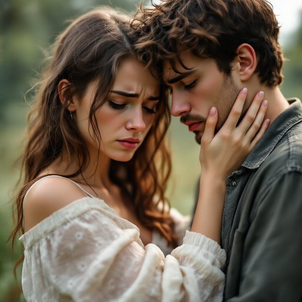 Heartbroken Couple in Romantic, Stressful Setting