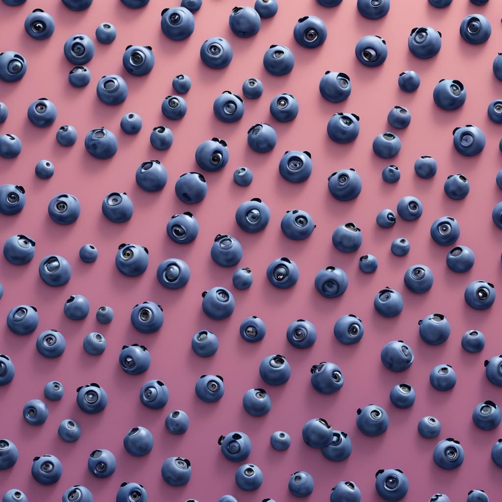 Blueberry Bear Cub: 3D Digital Art Concept