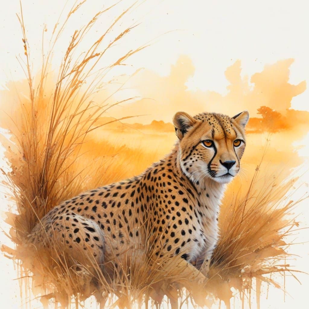 Majestic Cheetah Under Twilight Savannah