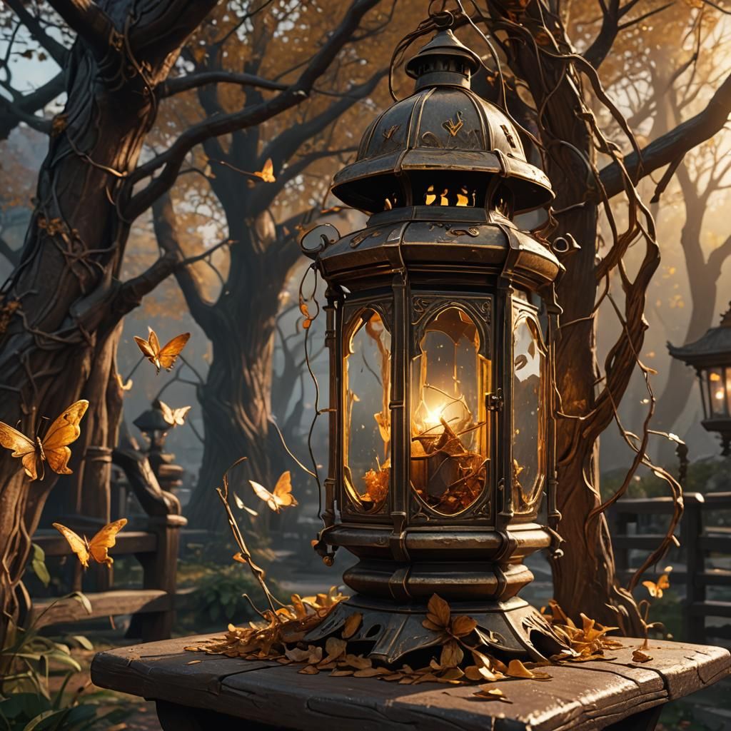 Fairy in Old Lantern: Detailed Matte Painting