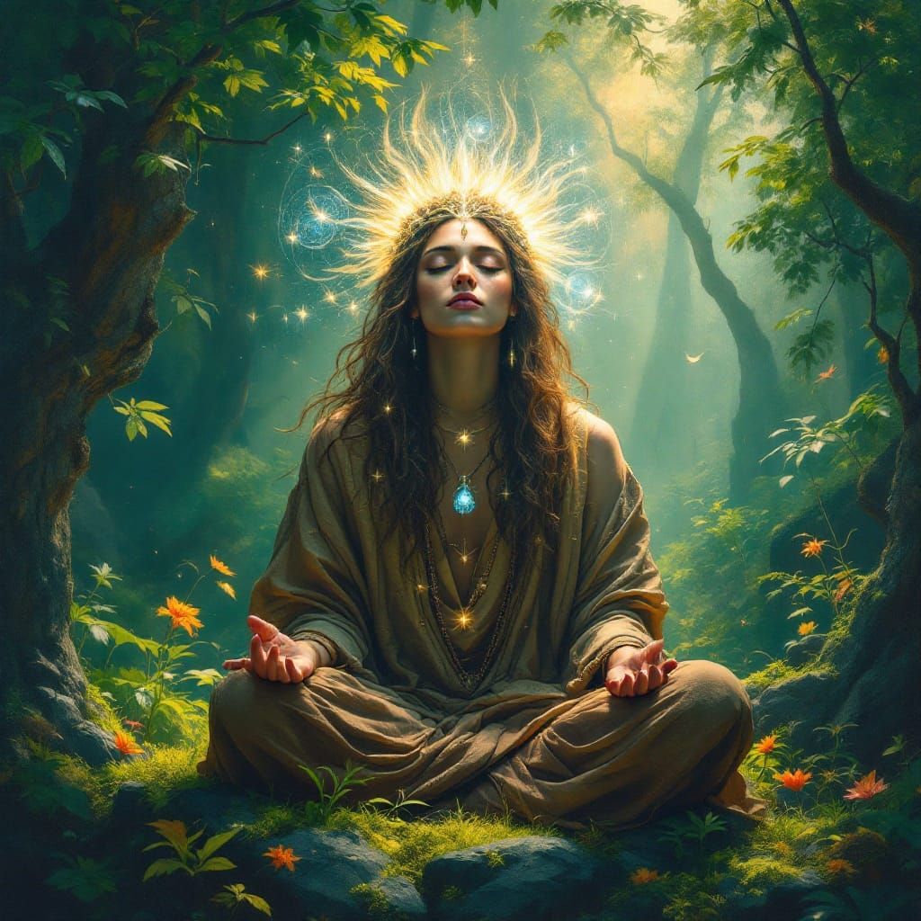 Ethereal Shaman in Mystical Forest