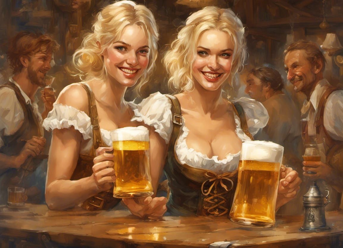 Bavarian Beauties Toast Oktoberfest: Pin-Up Style