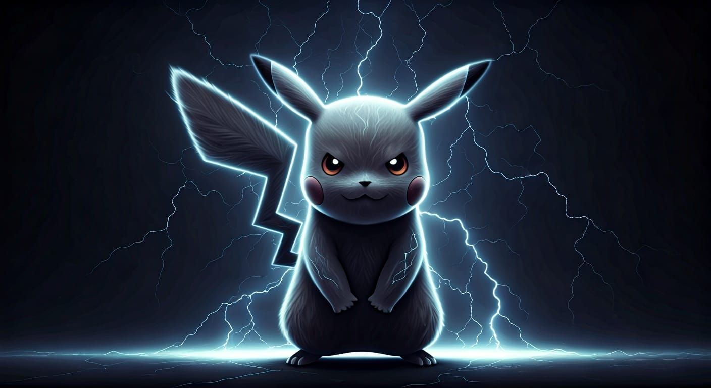 Black Lightning Pikachu Digital Art