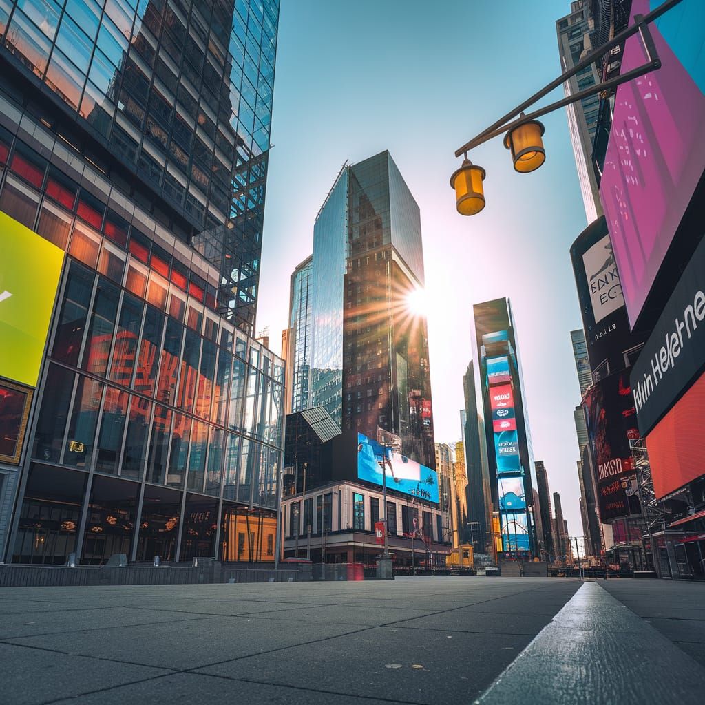 Vibrant Times Square on a Sunny Afternoon