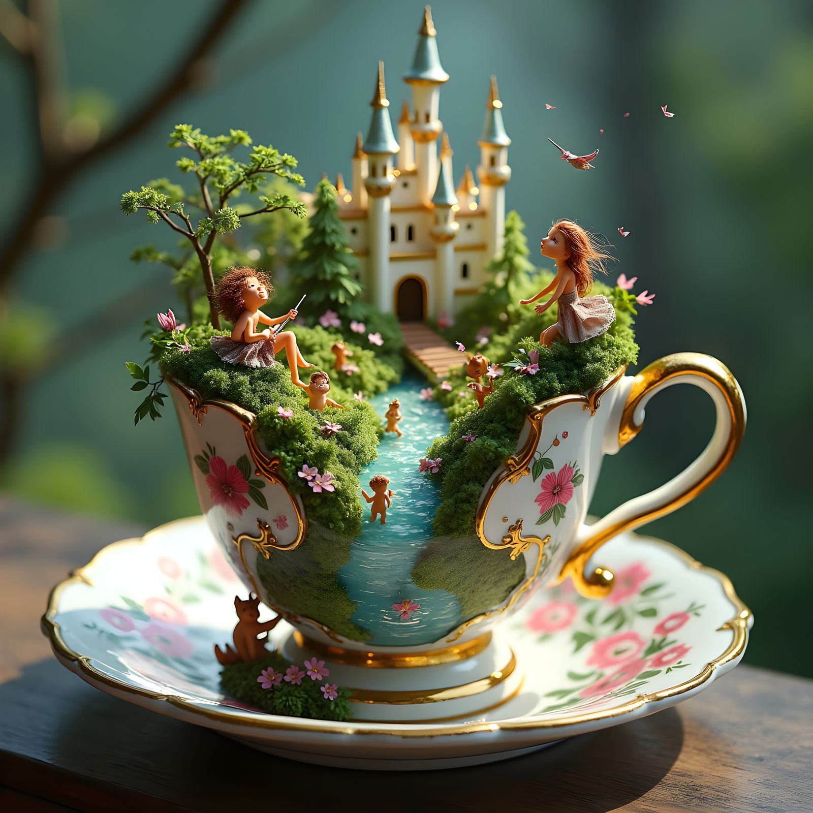 Enchanted Teacup: A Miniature Magical World
